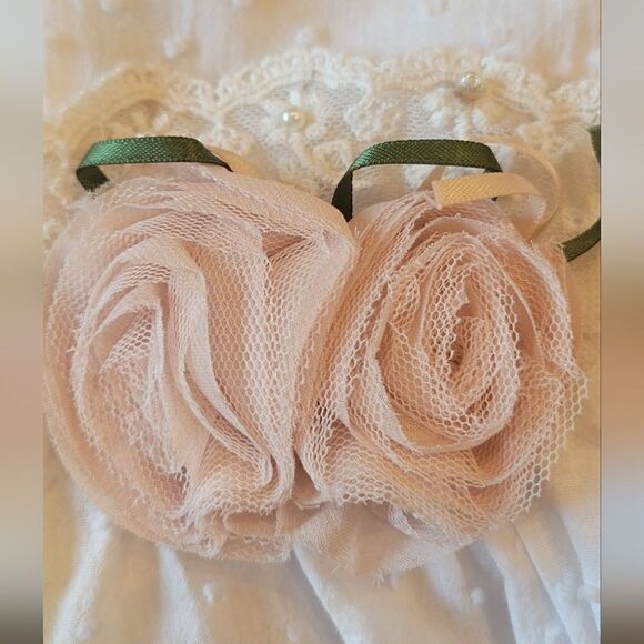 Laura Ashley Baby Girls White Swiss Dot Angel Wing Spring Easter Dress 2t - Picture 7 of 12